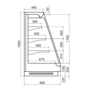 Горка холодильная Dazzl Vega 090 H160 торцевая - Изображение 3