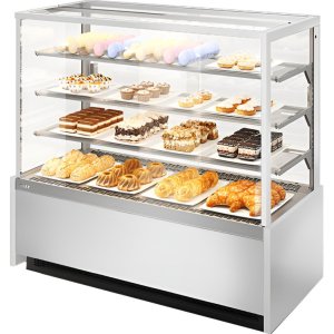 Витрина кондитерская Chilz VETE KUB 130 белый глянец, шлифованная нержавейка