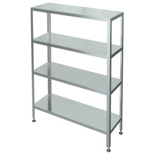 Стеллаж с 4-я сплошными полками МХМ С-4-0,5/0,95/1,8 (нержавейка) 
