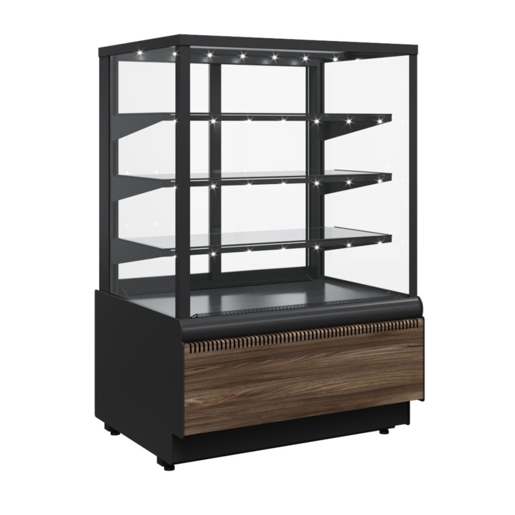 Витрина кондитерская Carboma KC70 VV 0,9-1 Standard Паттерн (0108 Темный дуб)