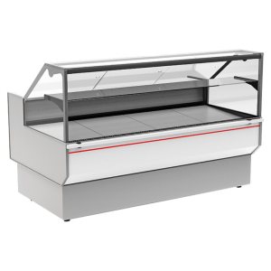 Витрина холодильная Carboma GC95 SM 1,5-1 (ВХС-1,5 Carboma GC95) (0011-9003 боковины серые, декор белый)
