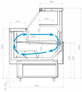 Витрина холодильная GC95 VM 0,94-1 с боковинами (версия 2.0) (9006-0430) - Изображение 3