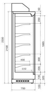 Горка холодильная Dazzl Zodiac DG 080 H210 190 - Изображение 6