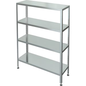 Стеллаж с 4-я сплошными полками МХМ С-4-0,4/1,4/1,8 (нержавейка) 