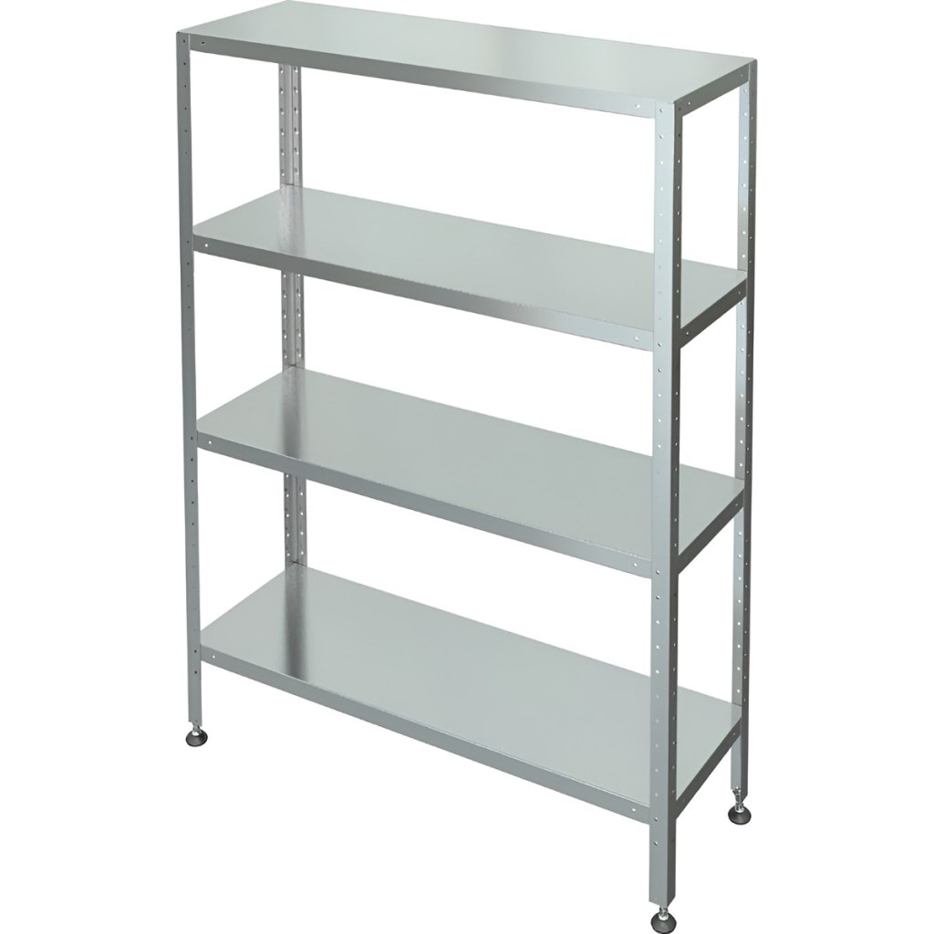 Стеллаж с 4-я сплошными полками МХМ С-4-0,5/0,95/1,6 (нержавейка) 