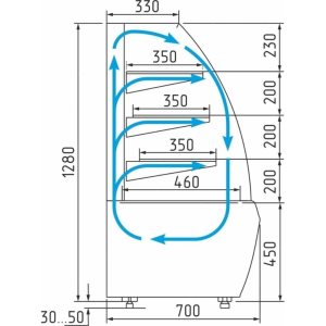 Витрина кондитерская Carboma K70 VV 0,9-1 Standard Паттерн (0106 Седой дуб) - Изображение 2